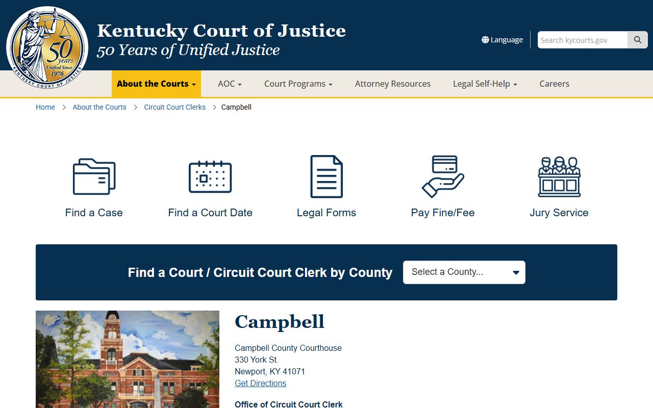 Campbell County court records after jail arrest courthouse information
